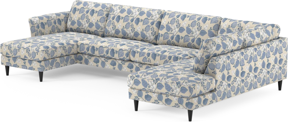 Bridge - 3-sits soffa med schäslong vänster och divan höger - Blå