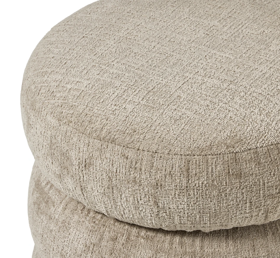 Boris - Puff, Ø 41 cm med förvaring - Beige