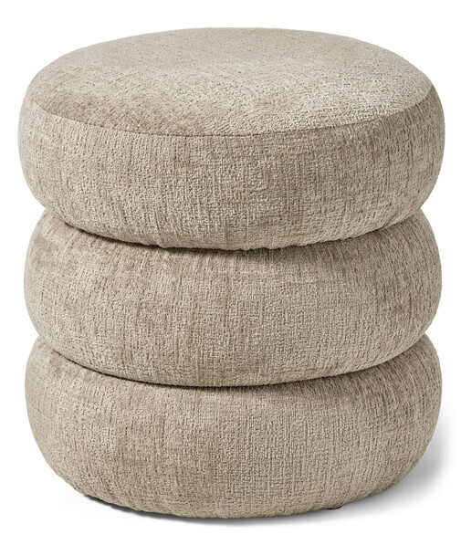 Boris - Puff, Ø 41 cm med förvaring - Beige