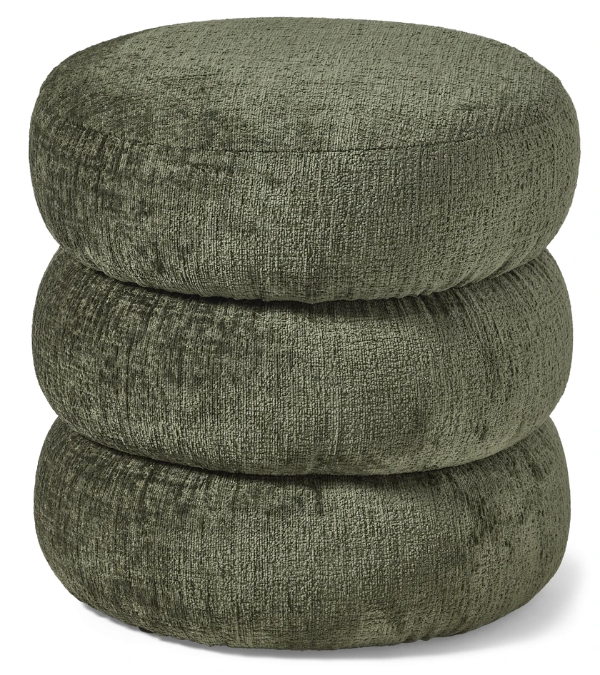 Boris - Puff, Ø 41 cm med förvaring - Grön