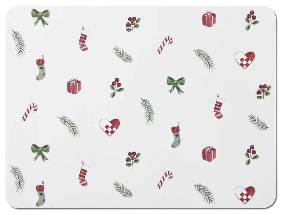 Juletid - Tablett i plast, 30x40 cm - Flerfärgad