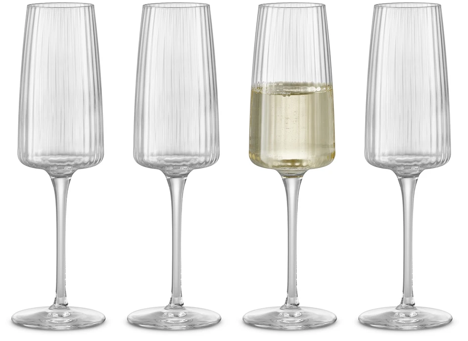 Exclusiva - Champagneglas 4 pack, H 22,5 Ø 6,8 cm, 25,5 cl,   - Vit