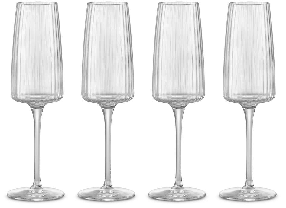 Exclusiva - Champagneglas 4 pack, H 22,5 Ø 6,8 cm, 25,5 cl,   - Vit