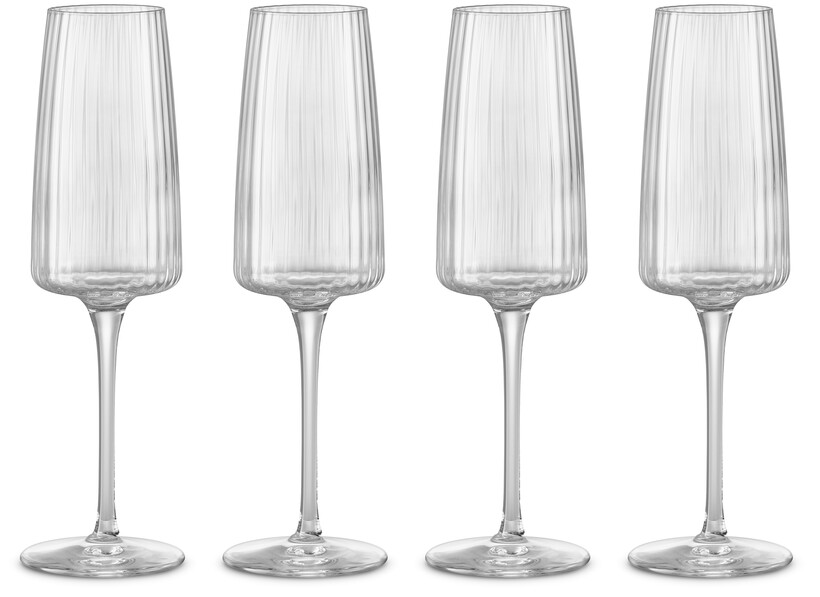 Exclusiva - Champagneglas, H 22,5 Ø 6,8 cm, 25,5 cl, 4-pack - Vit