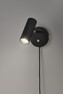 Hubble - Vägglampa, B12 H15 cm - Svart