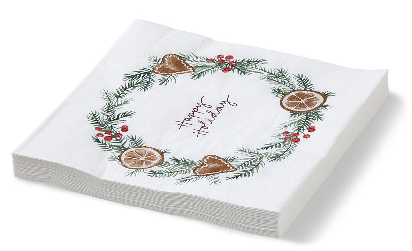 Happy holiday - Servett, 33x33 cm, 20-pack - Vit