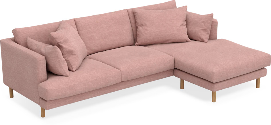 Harper - 4-sits med schäslong höger  - Rosa