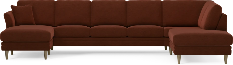Eden - 3-sits soffa med schäslong vänster och divan höger - Orange