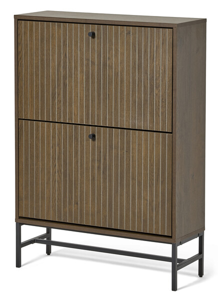 Tino - Skoskåp, 2 lådor 72x25x101 cm - Brun
