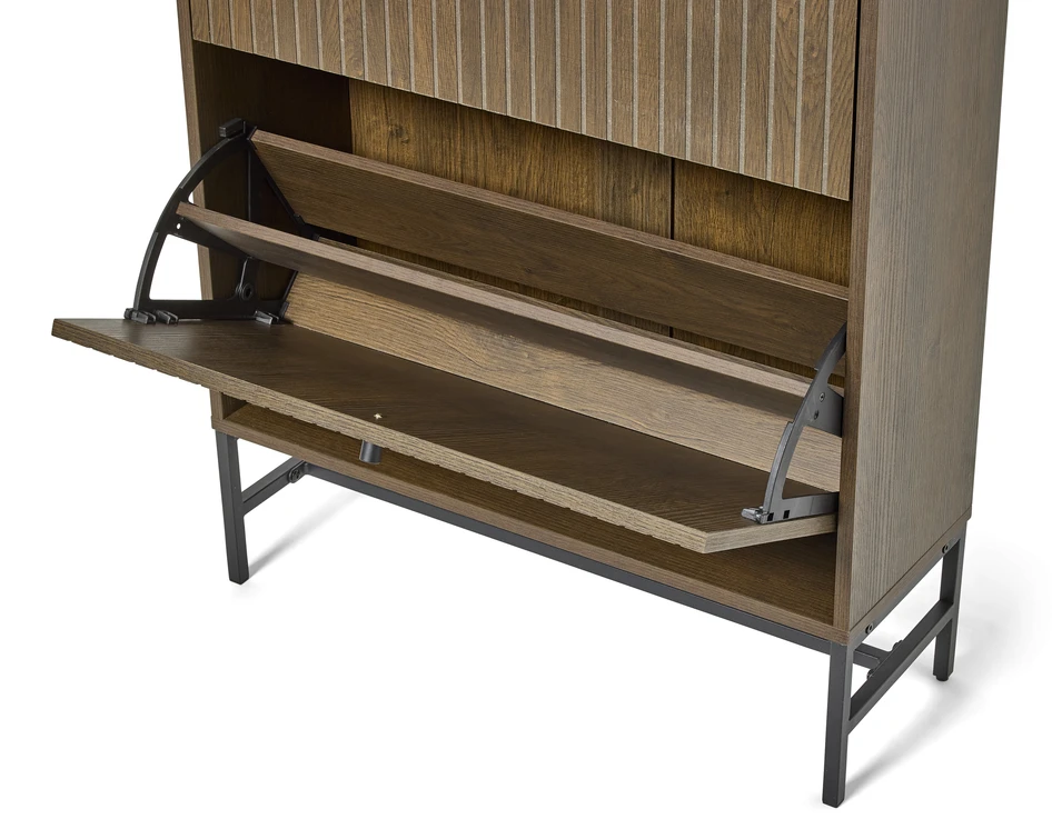 Tino - Skoskåp, 2 lådor 72x25x101 cm - Brun