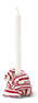 Polkagris - Ljusstake, H 8 B 13 cm - Röd