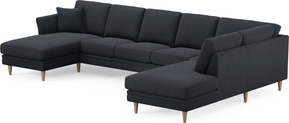 Eden - 3-sits soffa med schäslong vänster och divan höger - Blå