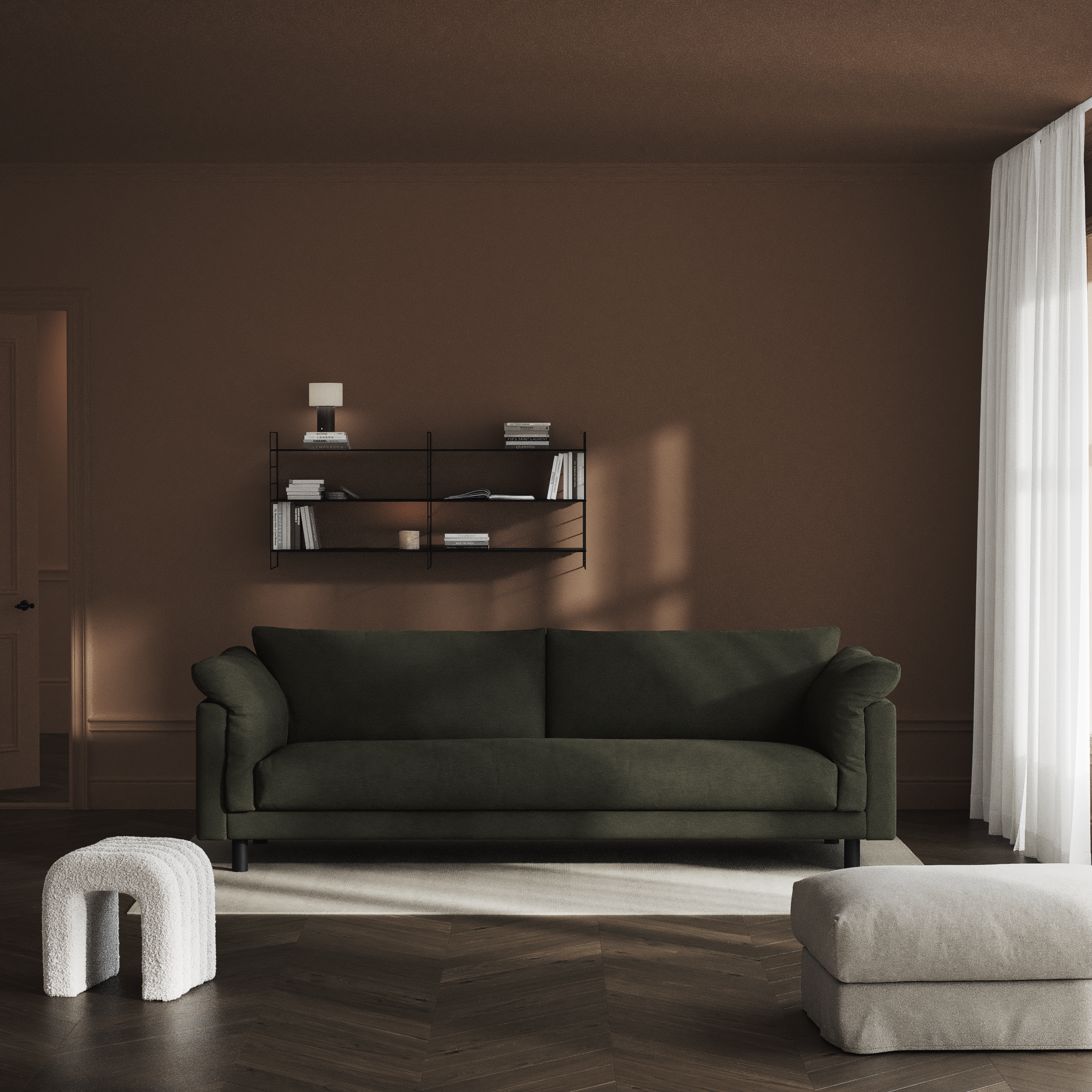 Cherrie - 4-sits soffa, hel dyna, fast klädsel - inspiration