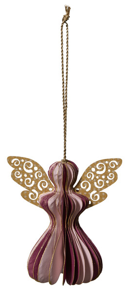 Ängla - Julgransdekoration, H 8 cm - Rosa