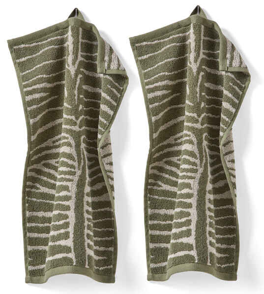 Zanzibar - Gästhandduk 2-pack, 30x50 cm - Grön
