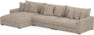 Rossi - 4-sits soffa med schäslong XL vänster - Beige