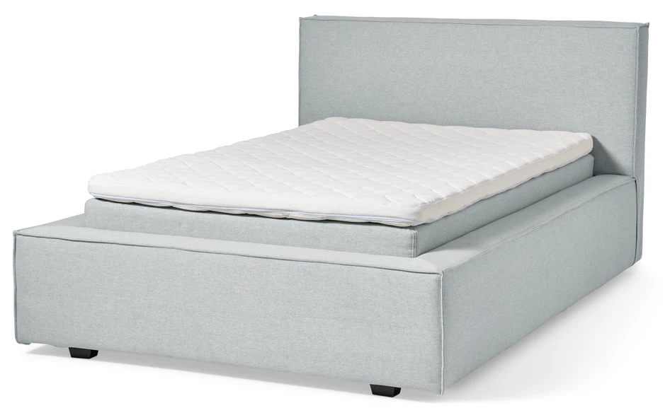 Delux sign - Sängram inkl. gavel med resårkassett Delux Dream och bäddmadrass Sleep, enkelsäng, bäddmått 120 cm - Grå