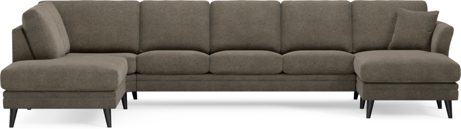 Eden - 3-sits soffa med divan vänster och schäslong höger - Brun