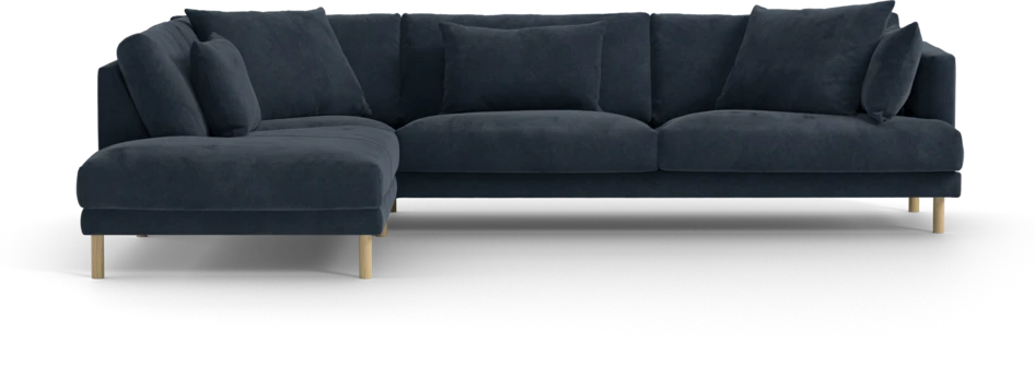 Harper - 3-sits soffa med divan vänster - Blå