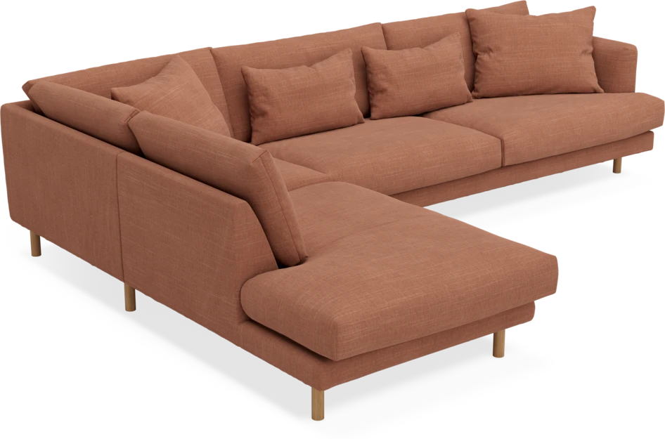 Harper - 3-sits soffa med divan vänster - Orange