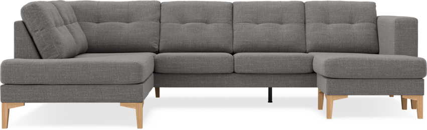 Rio - 3-sits soffa med divan vänster och schäslong höger - Grå