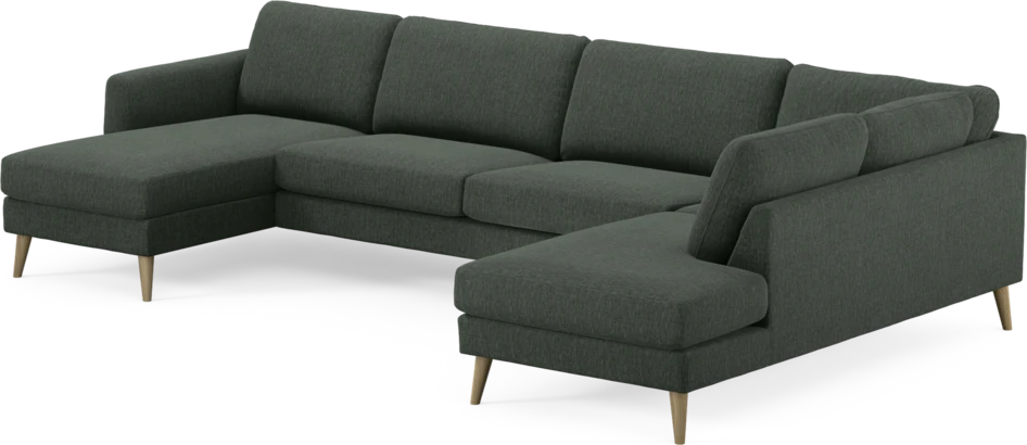 Bridge - 3-sits soffa med schäslong vänster och divan höger - Grön