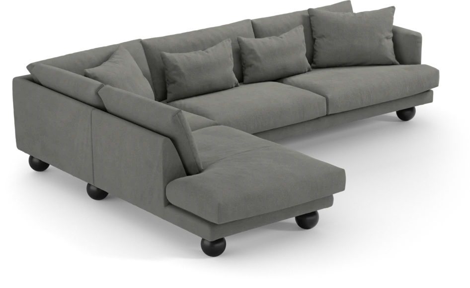 Harper - 3-sits soffa med divan vänster - Grå