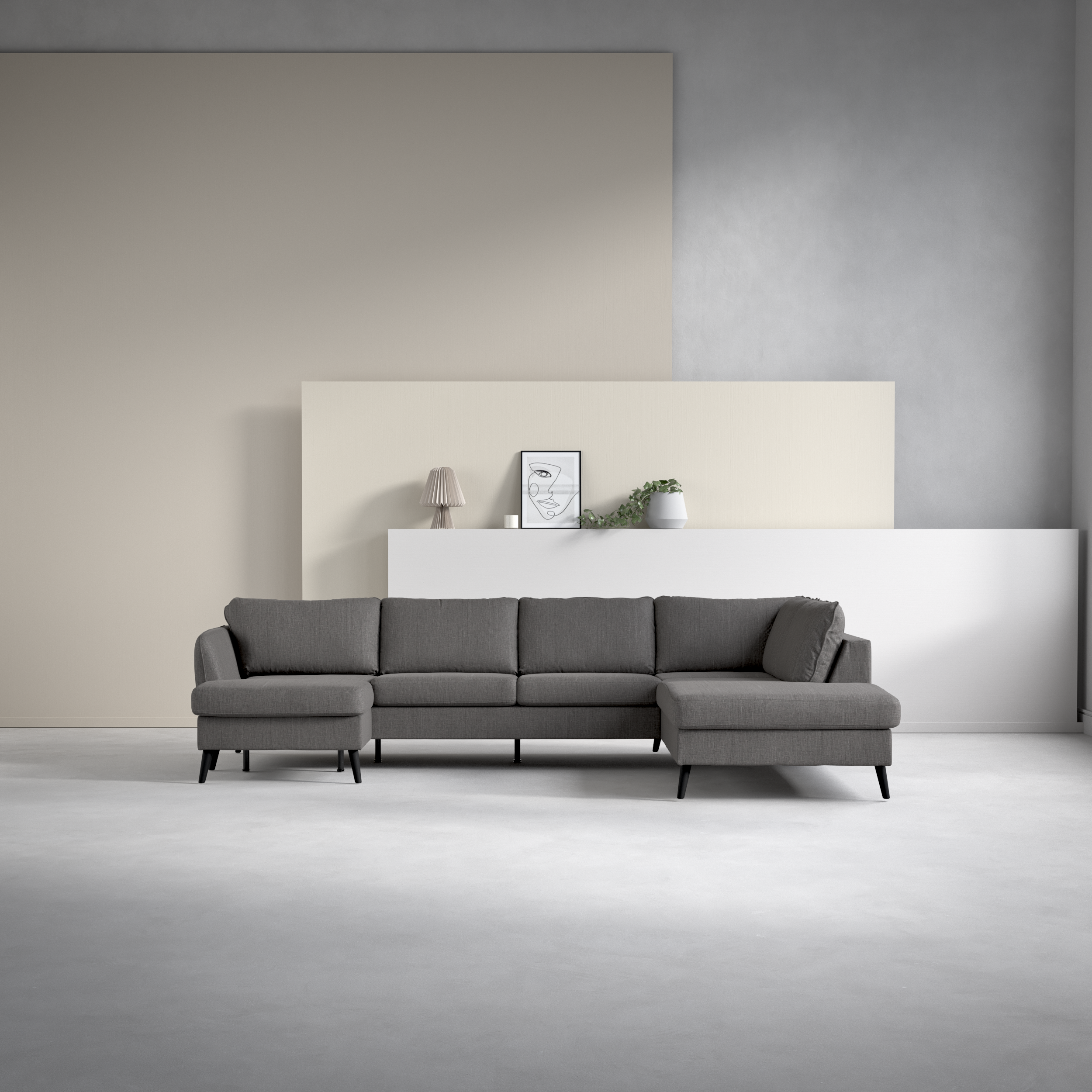 County - 3-sits soffa med schäslong vänster och divan höger - inspiration