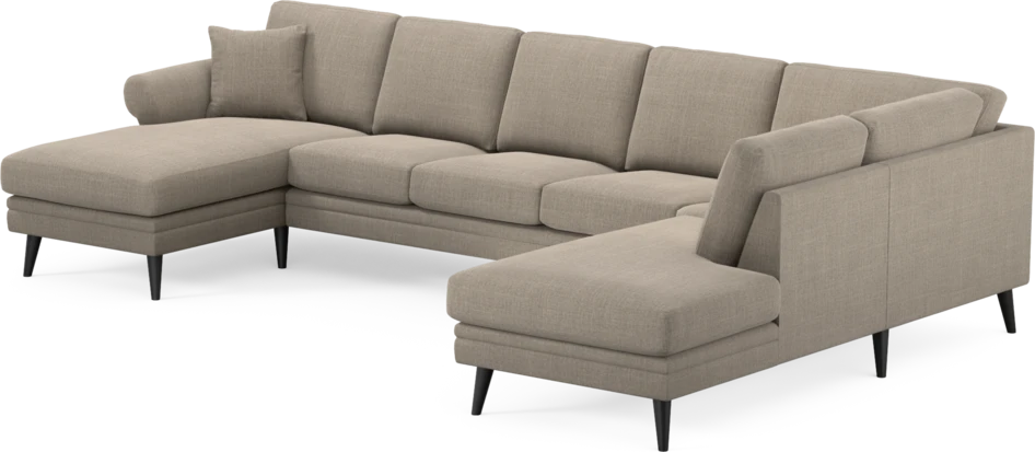 Eden - 3-sits soffa med schäslong vänster och divan höger - Beige