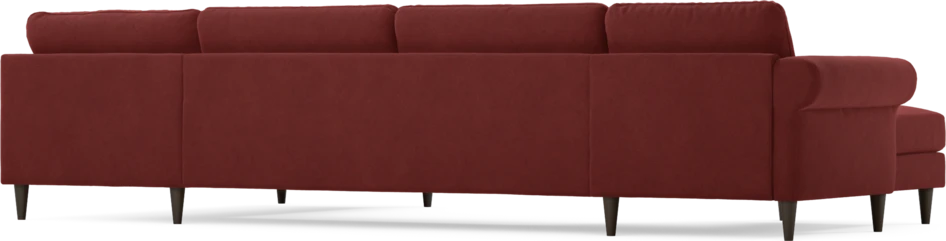 Bridge - 3-sits soffa med schäslong vänster och divan höger - Röd