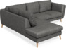 Madison - 2-sits soffa med divan vänster - Grå