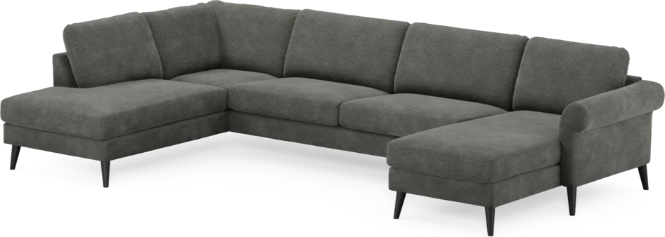 Bridge - 3-sits soffa med divan vänster och schäslong höger - Grå