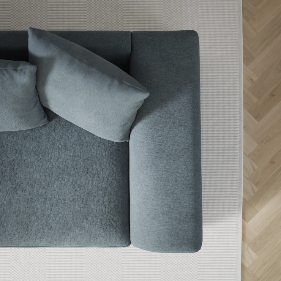 Town - 3-sits soffa med schäslong vänster - Blå