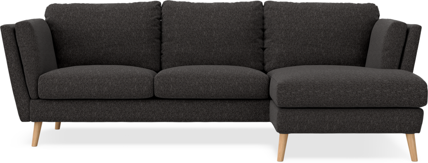 Madison Lux - 2-sits soffa med schäslong höger - Svart