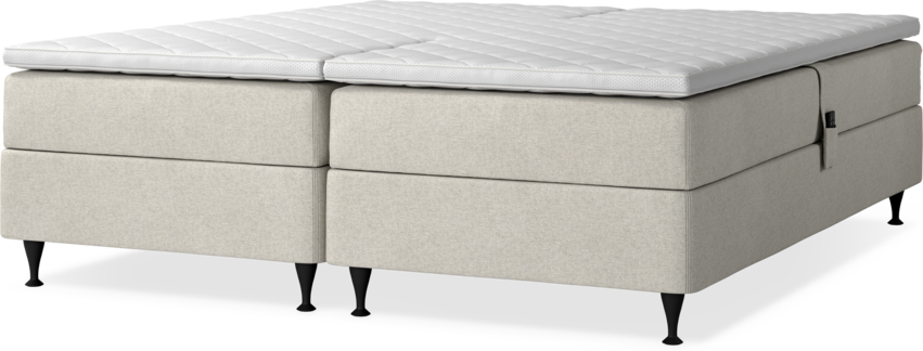 Delux Sense - Ställbar säng, dubbelsäng med bäddmadrass - Beige