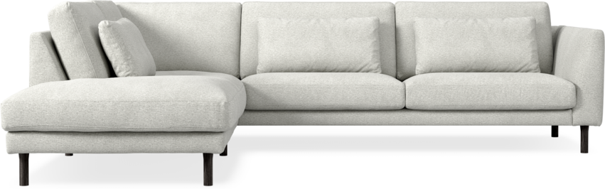 Willow - 3-sits soffa med divan vänster, fast klädsel - Vit