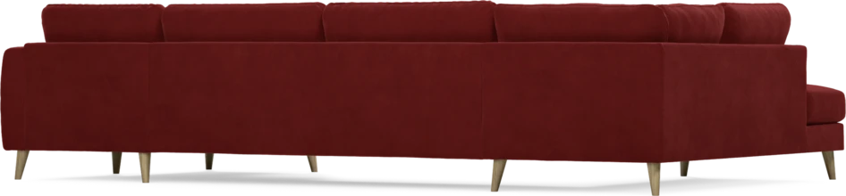 Bridge - 3-sits soffa med divan vänster och schäslong höger - Röd