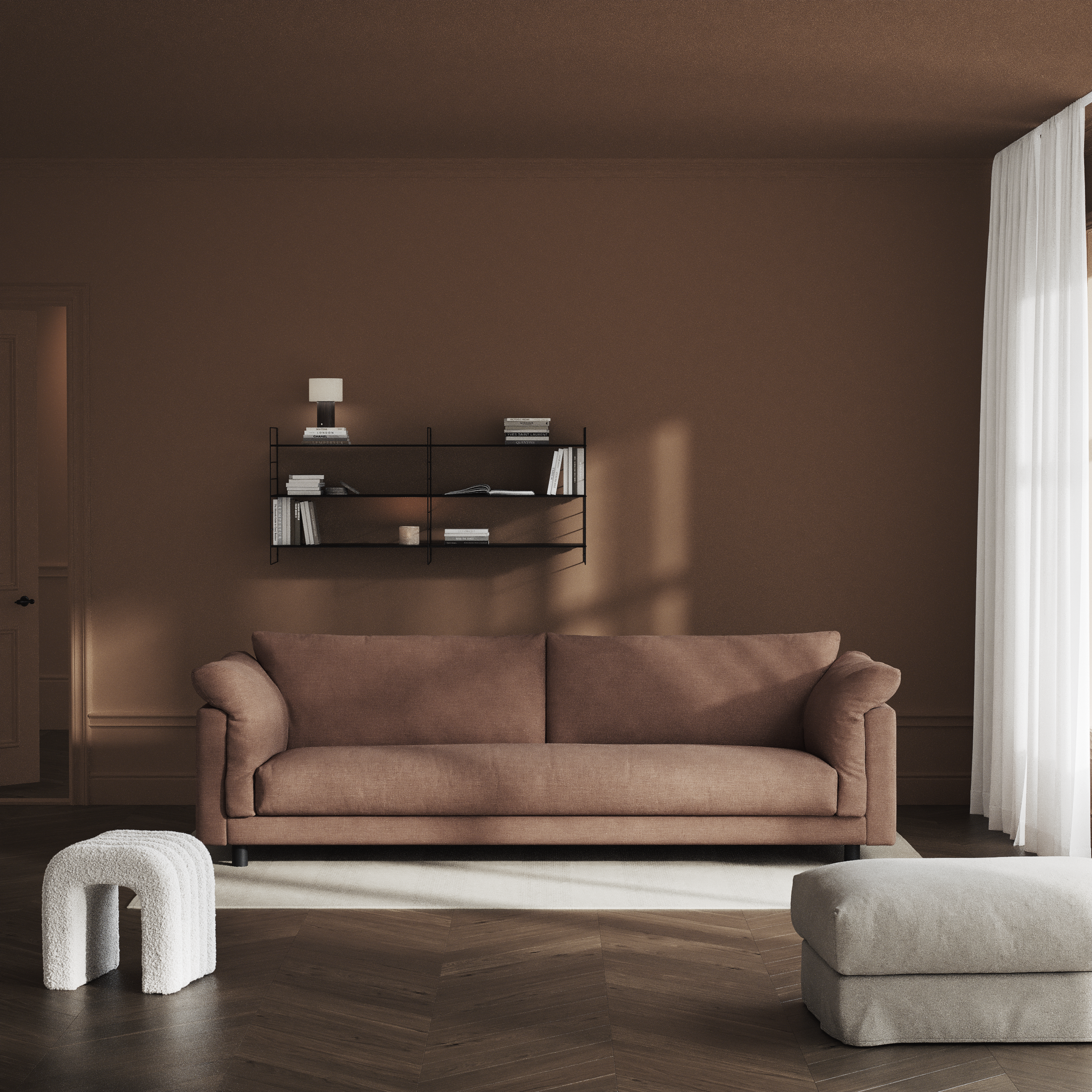Cherrie - 4-sits soffa, hel dyna, fast klädsel - inspiration