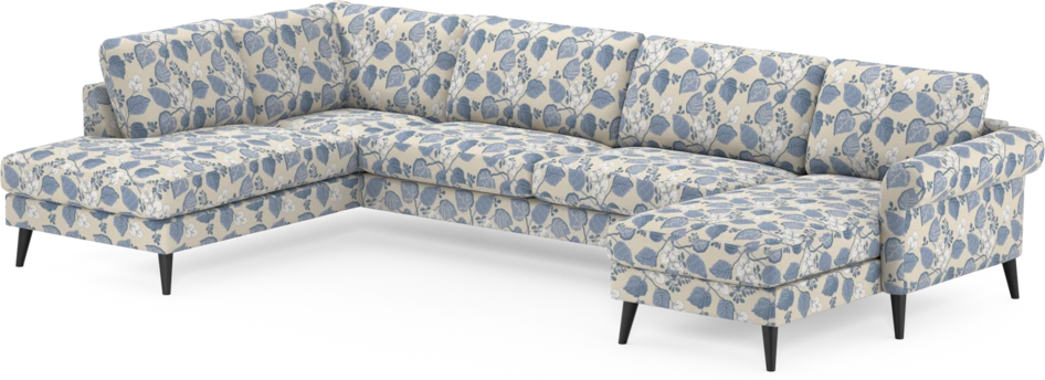 Bridge - 3-sits soffa med divan vänster och schäslong höger - Blå