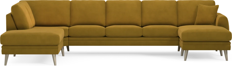 Eden - 3-sits soffa med divan vänster och schäslong höger - Gul