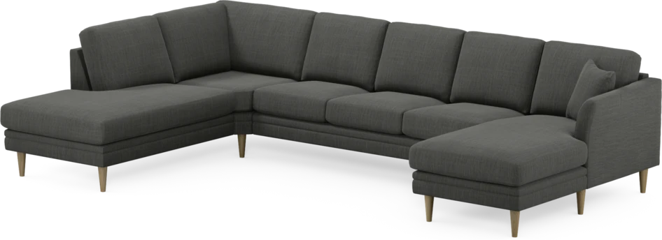 Eden - 3-sits soffa med divan vänster och schäslong höger - Grå