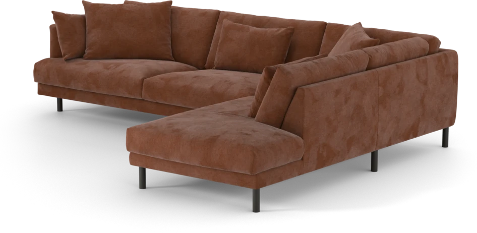 Harper - 3-sits soffa med divan höger - Orange