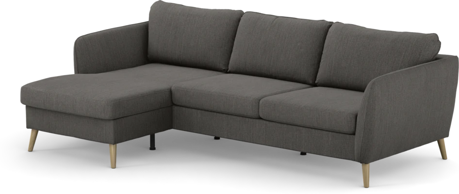 County - 3-sits soffa med flyttbar schäslong - Brun