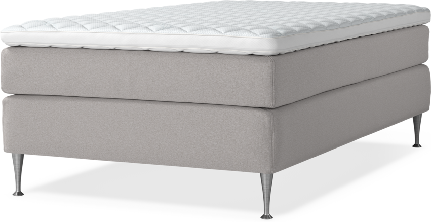 Delux Sense - Kontinentalsäng, enkelsäng 120 cm med bäddmadrass - Grå