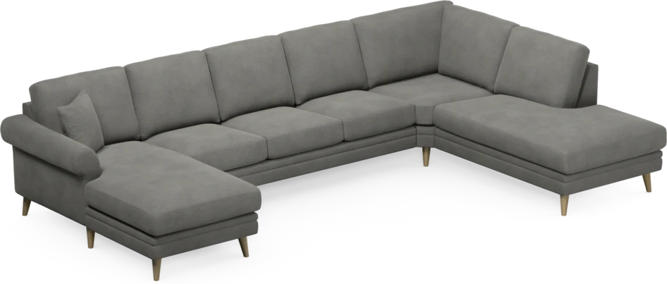 Eden - 3-sits soffa med schäslong vänster och divan höger - Grå