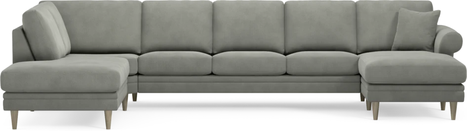 Eden - 3-sits soffa med divan vänster och schäslong höger - Grå