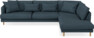 Harper - 3-sits soffa med divan höger - Blå