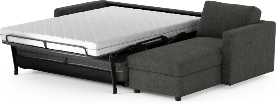 Lindö - Bäddsoffa 2,5-sits med schäslong, vändbar - Svart