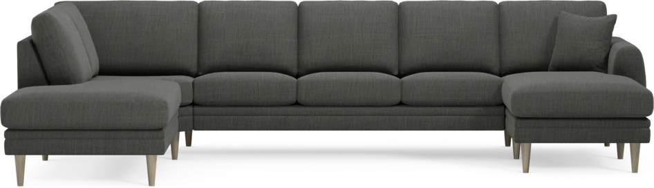Eden - 3-sits soffa med divan vänster och schäslong höger - Grå