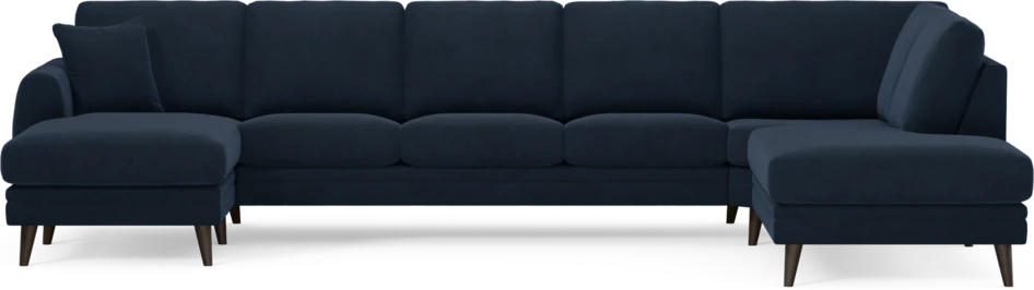 Eden - 3-sits soffa med schäslong vänster och divan höger - Blå